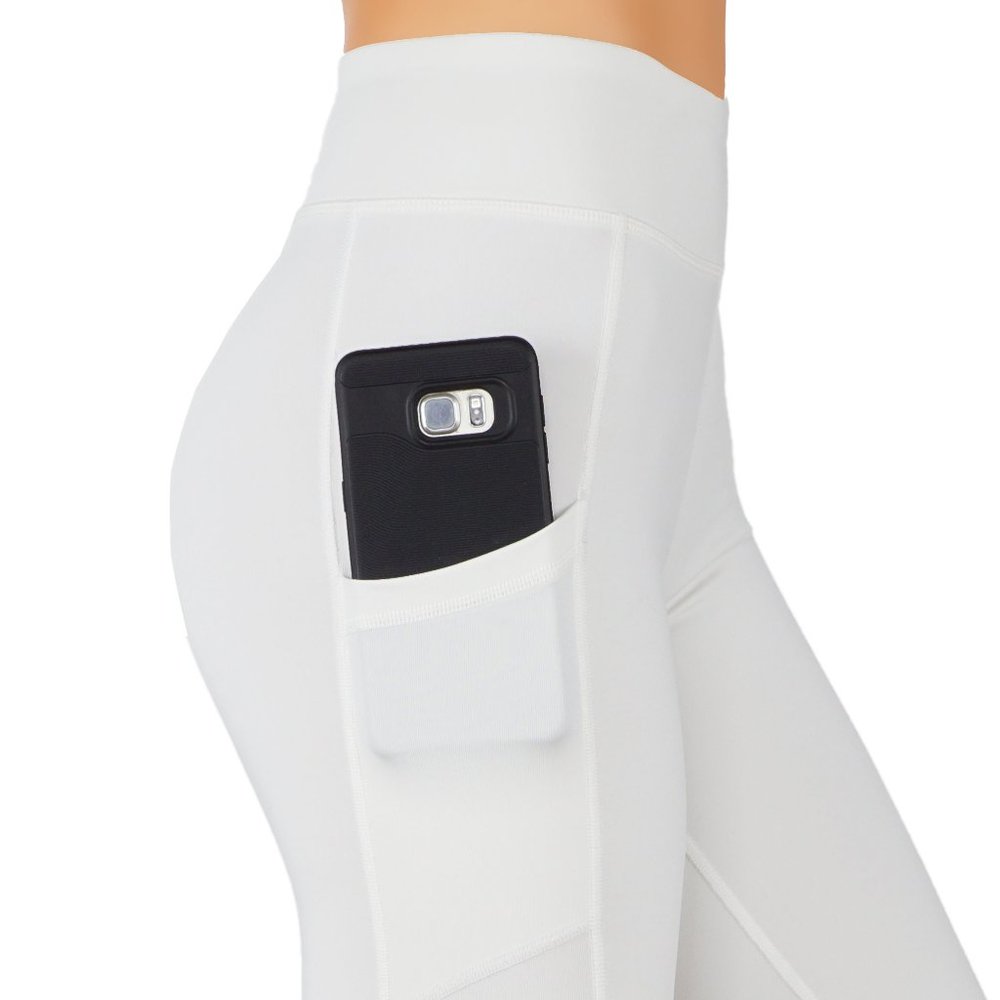 Yoga Pants Capri Leggings Both Sides Pockets - Picture 4 of 4